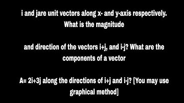 i and j are unit vectors along x- and y-axis respectively. What is the magnitude and direction of
