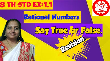 Revision!! 8 th STD Maths Exercise 1.1/say True or False/ tn Samacheer