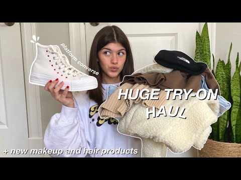 HUGE 2022 TRY-ON HAUL (Converse, Brandy Melville, North Face, H&M, ect)