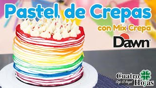 Pastel de Crepas Arcoiris con Dawn