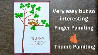 Finger Painting | Thumb Painting | Owl on the tree painting | Summer camp activity