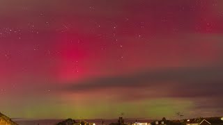 Kp8 Aurora Borealisnorthern Lights Display - Timelapse - Herne Bay, Kent, Uk - 2324 March 2023