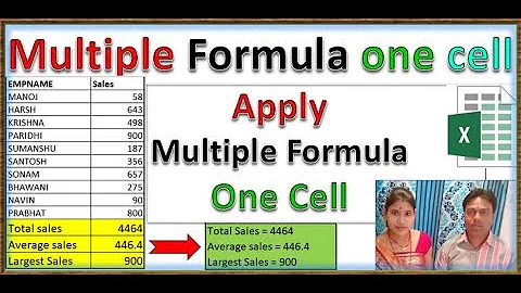 Multiple formula in single cell | apply multiple formulas one cell excel | Excel tips and tricks,