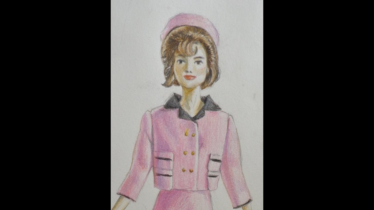 Speed drawing of Jackie Kennedy Barbie 