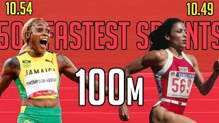 Top 50 Fastest Women's 100m Sprints of All Time