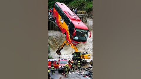 Bridge Collapse Nightmare | Bus Hangs Over River | AI Rescue Simulation