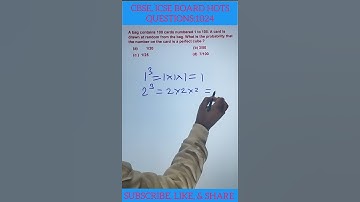 A bag contains 100 cards numbered 1 to 100. A card is drawn at random from the bag #class #icse