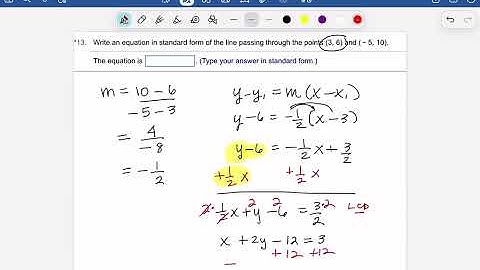 MTH098 Writing Equations of Lines Part 2