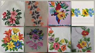 Top 100+ Amazing and Elegant Floral Cross stitch patterns || Charsuti Kerhai Ideas For Everything||