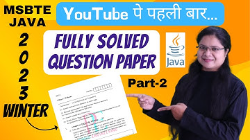 Fully Solved MSBTE 2023 Winter JAVA Question paper- Part 2| Padho Engineering