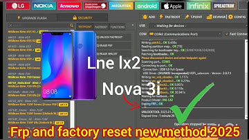 Huawei Nova 3i INE LX2 Hard reset unlock password pattern and frp unlock by unlocktool