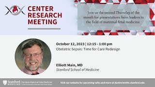 Dunlevie MFM Center Research meeting: Obstetric Sepsis (Oct 12, 2023)