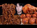 짜파게티 양념치킨 치킨 먹방ASMR MUKBANG BLACK BEAN NOODLES &amp; FRIED CHICKEN チキン チャジャンラーメン eating sounds