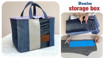 how to sew a large boxes tutorial. sewing diy a fabric storage boxes tutorial. diy a denim boxes.