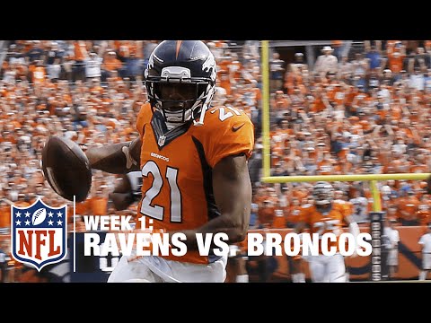 Broncos Aqib Talib intercepts Joe Flacco's Pass for TD | Ravens vs. Broncos | NFL