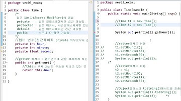 [자바입문-고급까지]6.객체지향개념-1-예제-4(Time,접근제어자,Getter,Setter)