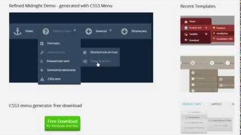 CSS3 menu generator - free versions for Windows and Mac!
