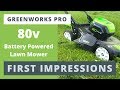 Greenworks Pro 80v Mower in HD - FIRST IMPRESSIONS Review - See it In Action Extreme Conditons