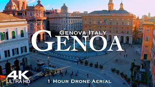 [4K] GENOA 🇮🇹 Genova Drone 2024 | 1 Hour Aerial | Cinque Terre Genua Italy Italia
