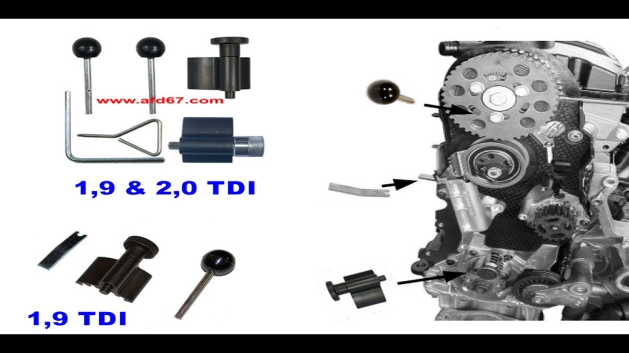 Tuto kit Calage courroie distribution VW AUDI SEAT SKODA 1.9L D TDI 