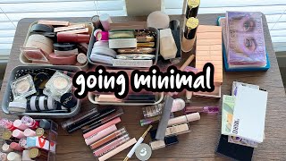 decluttering my ENTIRE makeup collection to go minimal!