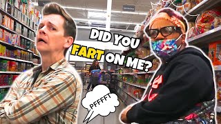 ANGRY lady yells at me for farting | Fart Pranks at Walmart Jack Vale