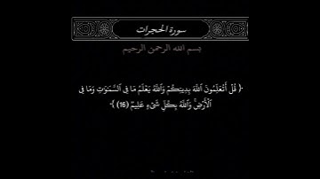 سورة الحجرات من ١٥ الي ١٦