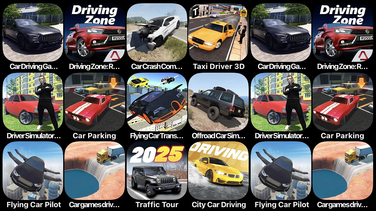 Car Driving Game,Driving Zone,Car Crash,Taxi Driver 3D,Driver Simulator,Car Parking,Flying Car Pilot