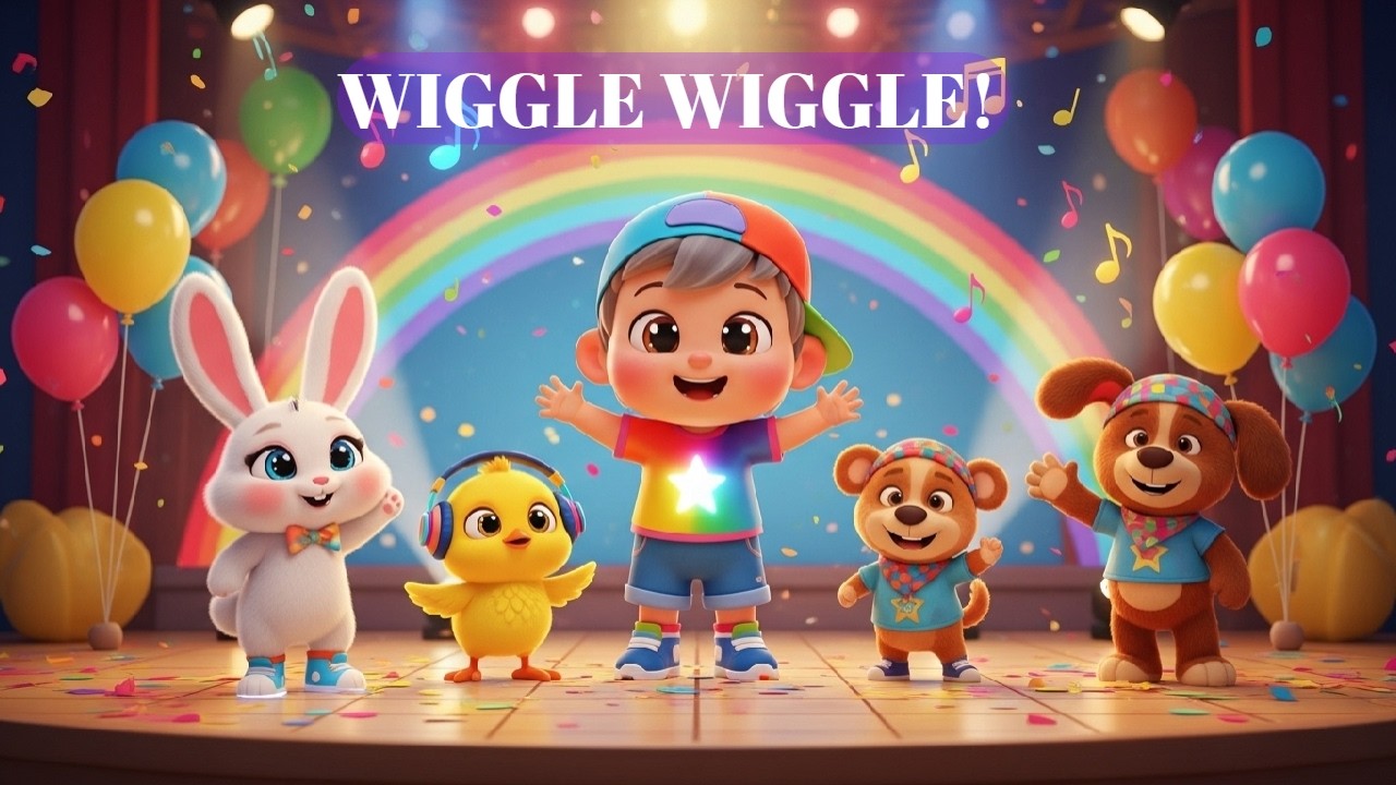 Wiggle Wiggle Dance Time! 💃🕺 Kids Dance Song Clap Jump Nursery Rhyme ...