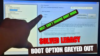 Grayed-Out Legacy Boot Option in the BIOS In Dell Laptop - Fixed