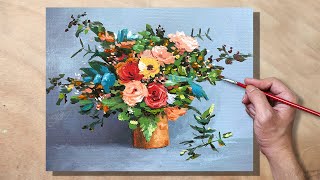 Acrylic Painting Floral Bouquet