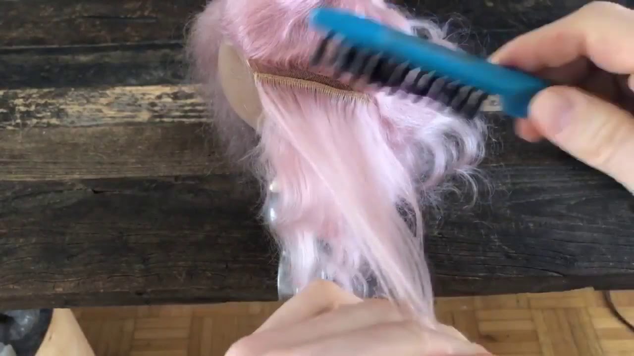 Blythe mohair wig doll hair styling tutorial by Yatabazah ブライスドール かつら