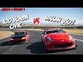 Nissan 350z vs K20 swap Honda Civic | Driver Battles