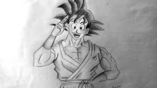 Goku Drawing with Pencil | Anime Drawing Tutorial | How to Draw Goku | step by step outline drawing