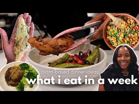 plant-based dinners ideas | vegan fried fish, fried rice, mushrooms steak | sweet greens vegan