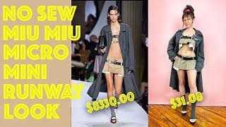DIY Miu Miu Micro Mini Skirt Set Runway Look No Sew | Sew Anastasia