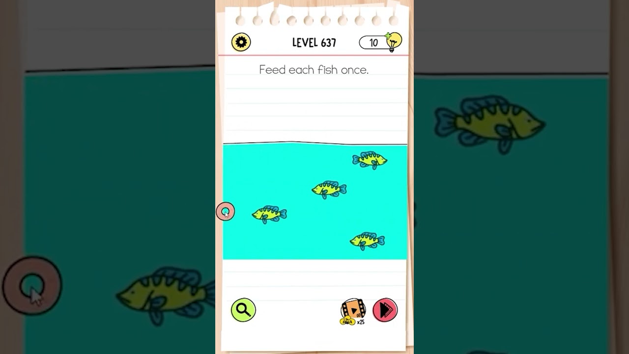 Brain Test All Star IQ Boost Level 637 Feed each fish once 