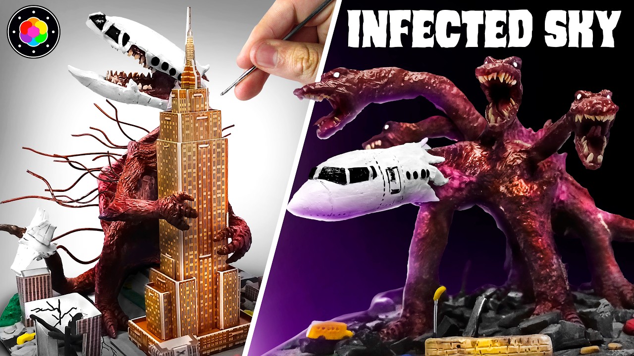 CREANDO INFECTED SKY! ✈️💥 (AVIONES MUTANTES) Esculturas Plastilina| PlastiVerse