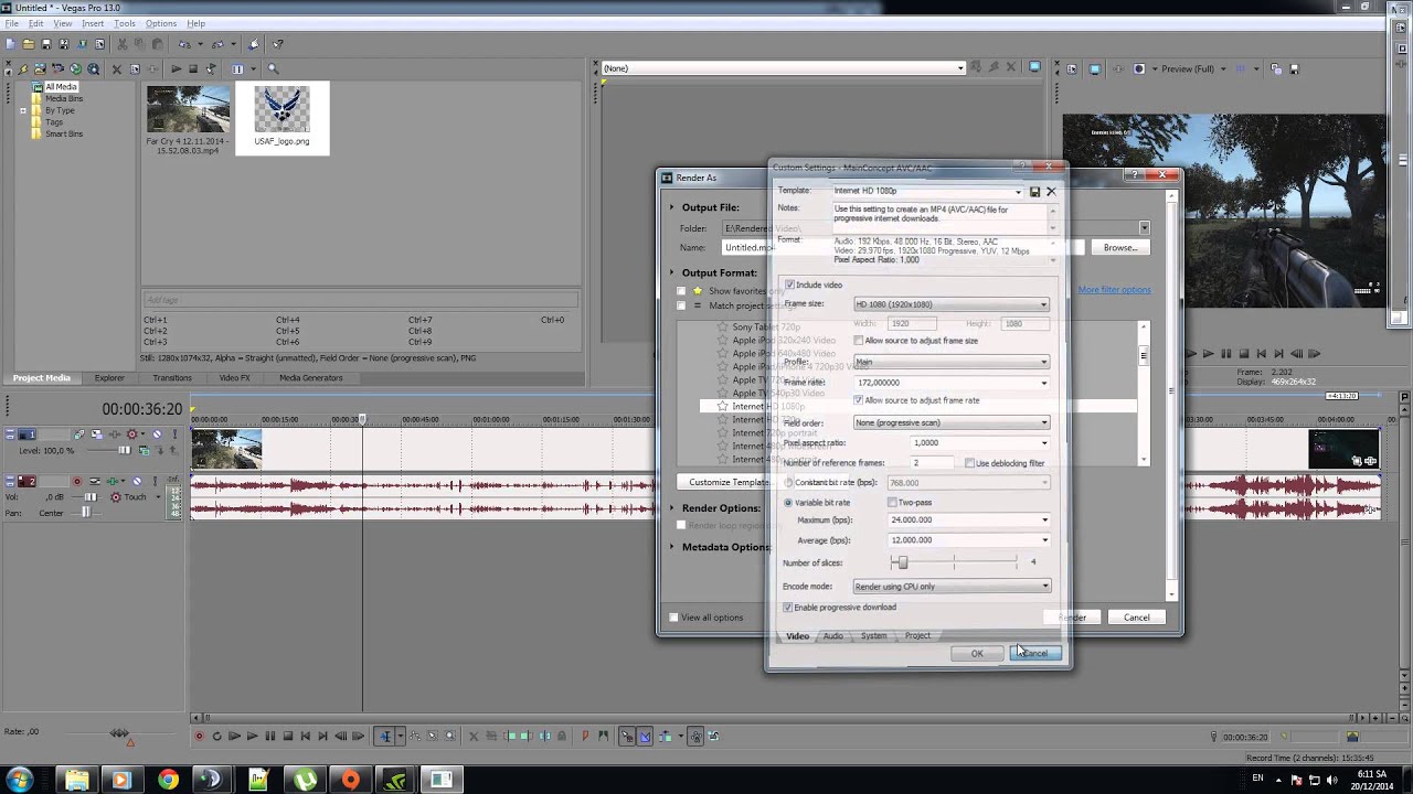 Sony Vegas Tutorial #2 - Render 60FPS và Add Hình Vào Video - YouTube