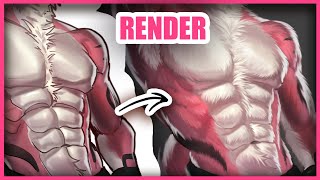 How to draw RENDER Your ART FOR BEGINNERS STEP BY STEP  / ✨Art Tutorial Photoshop