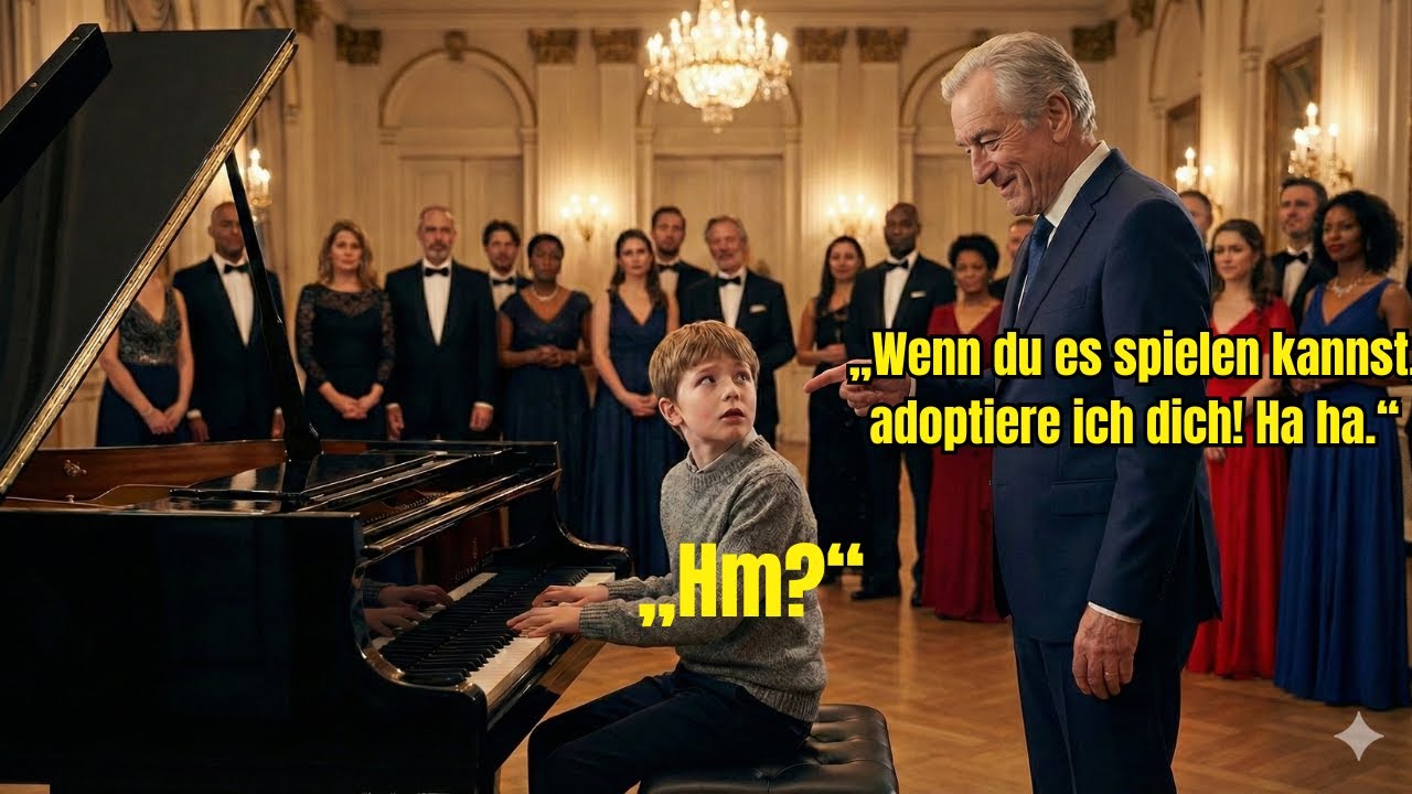 Millionär verspottete den kleinen Jungen: „Spiel und ich adoptiere dich“ – Doch seine Musik machte