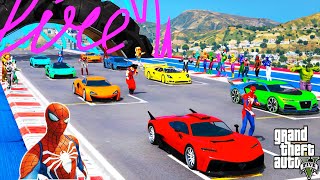 HOMEM ARANHA E AMIGOS HERÓIS COM CARROS LOUCAS HOT WHEELS - Desafio Spiderman Jump HULK ARMY - GTA V