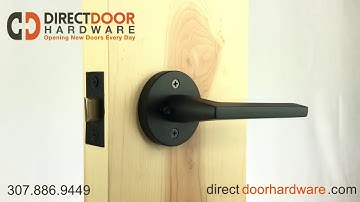 Emtek Helios Lever Handle with Disk Rosette in Flat Black