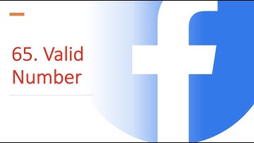 Valid Number | Leetcode 65 | String | Facebook Twitch