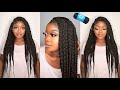 Loose fluffy box braids using brazilian wool jumbo fluffy braids