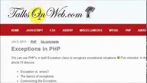 Exceptions in PHP - Part 2 of 2