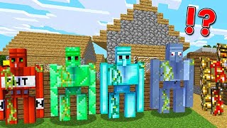 Zombis vs. Golems de Seguridad en Minecraft