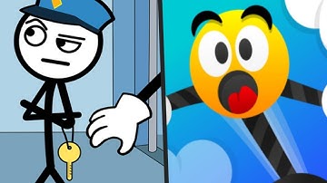 THIEF PUZZLE vs STRETCH GUY - All Levels UPDATED Gameplay STICKMAN Walkthrough (Android/ios)