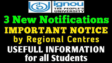 #ignou 3 New Notifications || important information for all Students By TIPS GURU