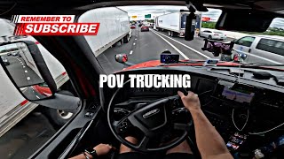 POV truck driving Freightliner Cascadia 2025. Trucking through Alabama and Tennessee Ep.93